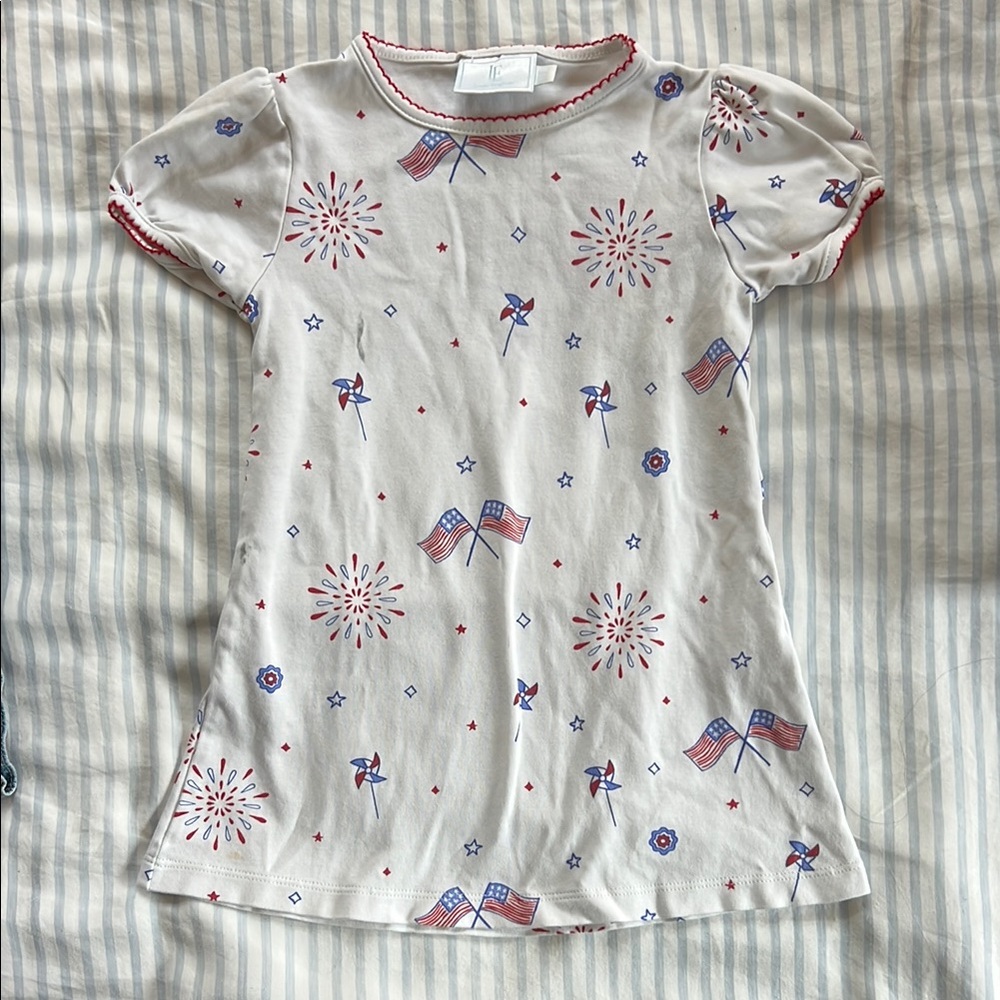 Little English 2T Angel Sleeve Dress with Patriotic Fireworks